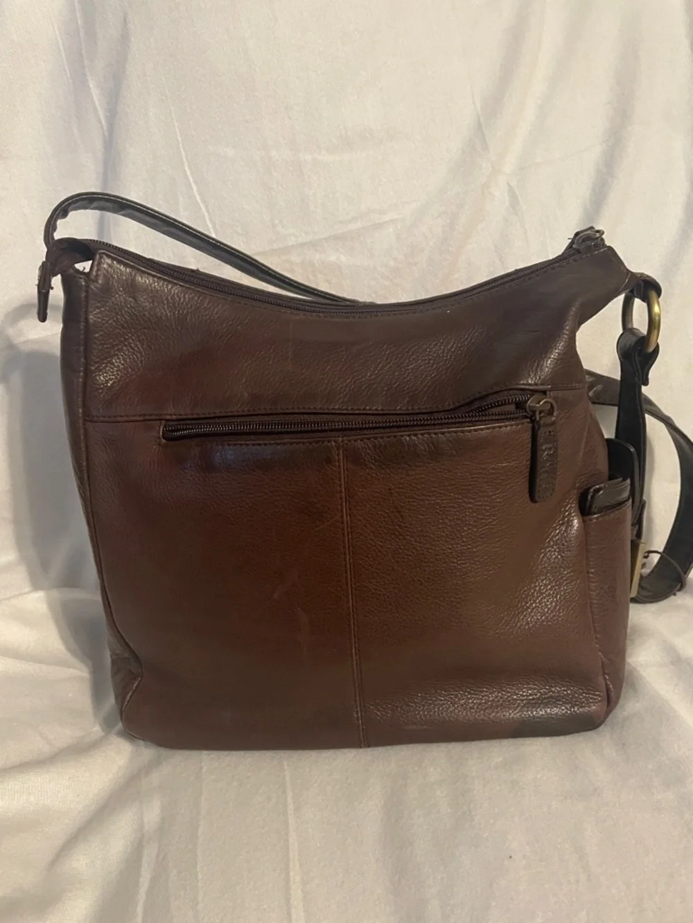 Rolfs Brown Leather Messenger Bag with Adjustable Strap